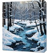 Obraz 50x60cm Rzeka przy Zimowej Porze