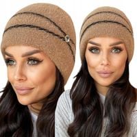 CZAPKA DAMSKA ZIMOWA NA ZIMĘ CIEPŁA WYGODNA GRUBA SPORTOWA ELEGANCKA