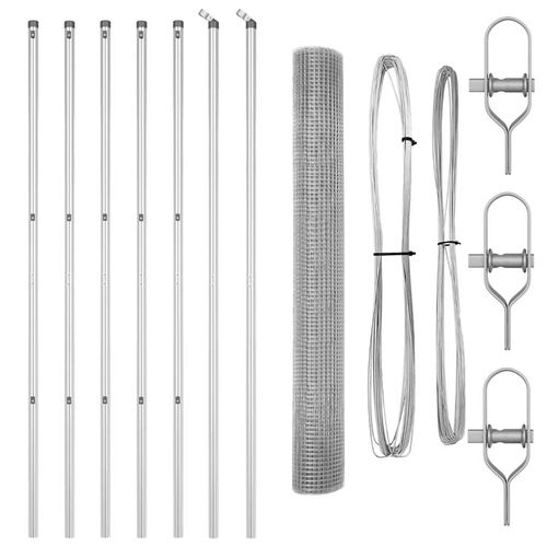 Ogrodzenie z słupkami Srebrny 1.4 x 10 m Stal na Arena.pl