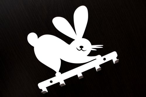 Metalowy wieszak ścienny na ręczniki ubrania klucze loft KRÓLIK czarny na Arena.pl