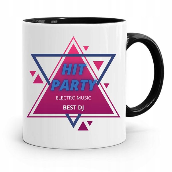 Dla Dja Muzyka Kubek Czarny Hit Party Best Dj Z Nadrukiem Ze Zdjęciem zdjęcie 1