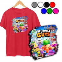 KOSZULKA DZIECIĘCA T-SHIRT Z NADRUKIEM - STUMBLE GUYS WZORY - XS 110-116