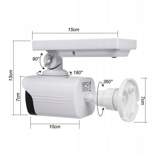 Solarna atrapa kamery, migająca dioda, czujnik ruchu, LED SOL1800S na Arena.pl