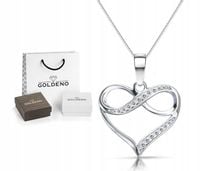 Srebrny ROD. naszyjnik, wisiorek SERCE NIESKOŃCZONOŚĆ 925 + łańcuszek