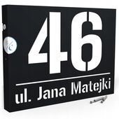 PODŚWIETLANY NUMER NA DOM TABLICZKA ADRESOWA LED 40X30 cm CZUJNIK