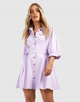 BOOHOO FIOLETOWA MINI JEANSOWA SUKIENKA GUZIKI KIESZEŃ 6HV NG2__48