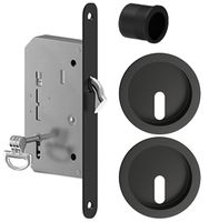 ZESTAW DO DRZWI PRZESUWNYCH NA KLUCZ CZARNY