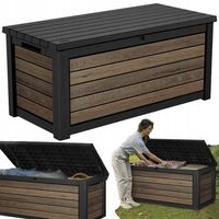 Skrzynia Ogrodowa Balkonowa Siedzisko 630L Walnut na Taras Ogród Keter