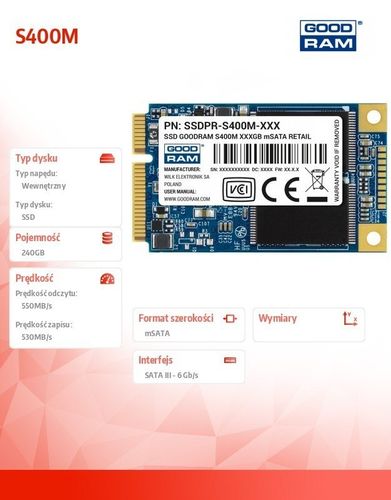 Dysk S400M 240GB mSATA3 na Arena.pl