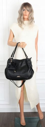 Torebka Damska Shopperka włoska marka CHARRO Pojemna A4 Torba CH6626 Czarna na Arena.pl