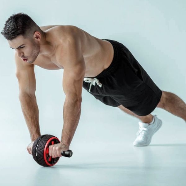 KOŁO DO ĆWICZEŃ MIĘŚNI BRZUCHA ROLLER CROSSFIT RED zdjęcie 3