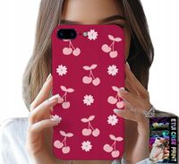 ETUI DO IPHONE ( 7 PLUS ) - WISIENKI, WIŚNIE NA BORDOWYM TLE + FOLIA