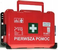 Apteczka zakładowa czerwona przenośna ścienna BDW