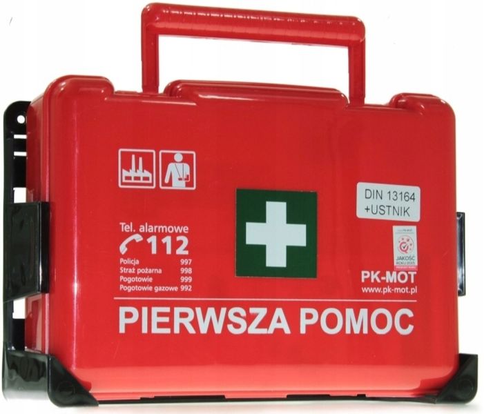 Apteczka zakładowa czerwona przenośna ścienna BDW zdjęcie 1