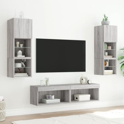 Szafka pod TV, z LED, kolor szary dąb sonoma, 60x30x30 cm na Arena.pl
