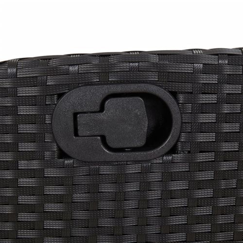 7-cz. zestaw mebli ogrodowych z poduszkami, czarny, polirattan na Arena.pl