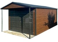 Schowek domek ogrodowy Garaż 3,5x4m wiata 0,5m brama rynny ID1059
