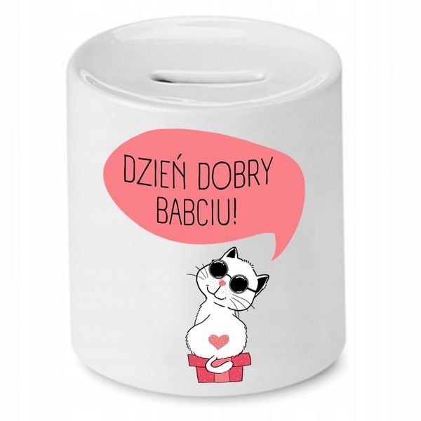 Skarbonka Dla Babci Dzień Dobry Babciu Prezent Z Nadrukiem Ze Zdjęciem zdjęcie 1