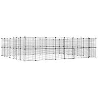 Klatka dla zwierząt z bramką, 60 paneli, czarna, 35x35 cm, stal