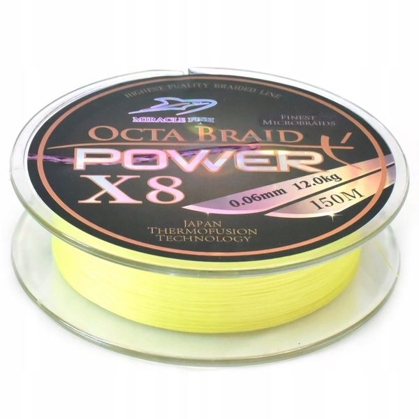 Plecionka Octa Braid Power X8 Yellow 0,10mm 150m zdjęcie 2