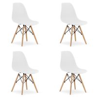 Krzesło białe skandynawskie OSAKA nogi bukowe 4 szt. do kuchni jadalni