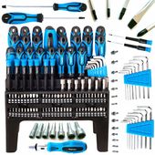 TAGRED ZESTAW NARZĘDZIOWY ŚRUBOKRĘTY, WKRĘTAKI, BITY, STOJAK 122-EL