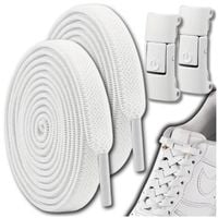 Sznurówki bez wiązania sznurowadła elastyczne białe uniwersalne