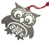 Zakładka do Książki, do Czytania Metalowa Sowa z Frędzlami