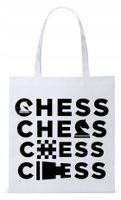 Torba Biała Eco Shopper Dla Szachisty Prezent Z Nadrukiem Ze Zdjęciem