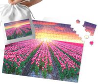 PUZZLE TRADYCYJNE - PIĘKNE WIDOKI KWIATY WZORY PREZENT 192el + WORECZEK