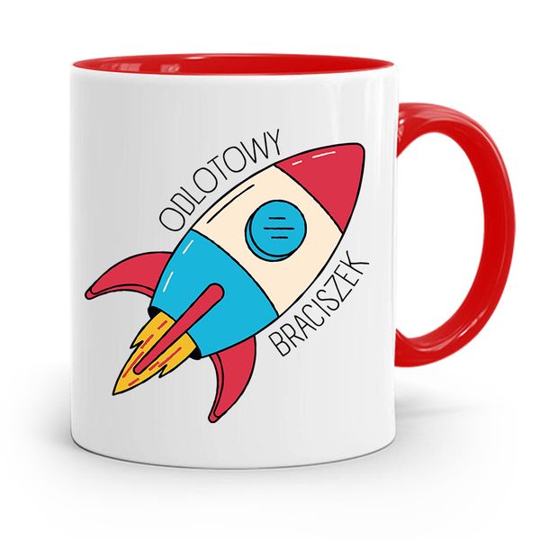 Kubek Czerwony Prezent Dla Brata Odlotowy Brat Z Nadrukiem Ze Zdjęciem zdjęcie 1