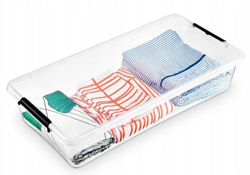 Pojemnik 35 l plastikowy pod łóżko z pokrywą kółkami szuflada XL na Arena.pl