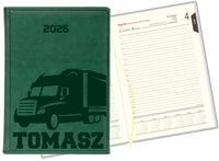 GRAWEROWANY KALENDARZ DZIENNY A5 2026 ROK Z IMIENIEM DLA KIEROWCY