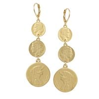 kolczyki długie z monetami (p15/mon/31au)