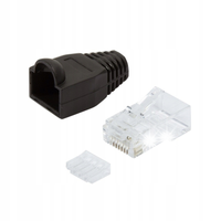 Wtyk RJ45 CAT.6 UTP LogiLink MP0024 z osłonką, szary 100szt