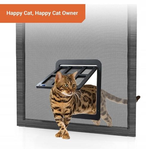 PRZEJŚCIE KLAPKA DRZWICZKI DLA KOTA MOSKITIERY NA DRZWI CZARNA na Arena.pl