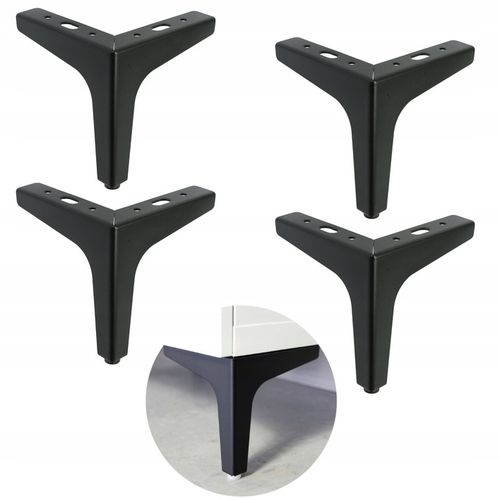 Nogi nóżki meblowe do komody szafy szafki czarny mat loft komplet 15 na Arena.pl