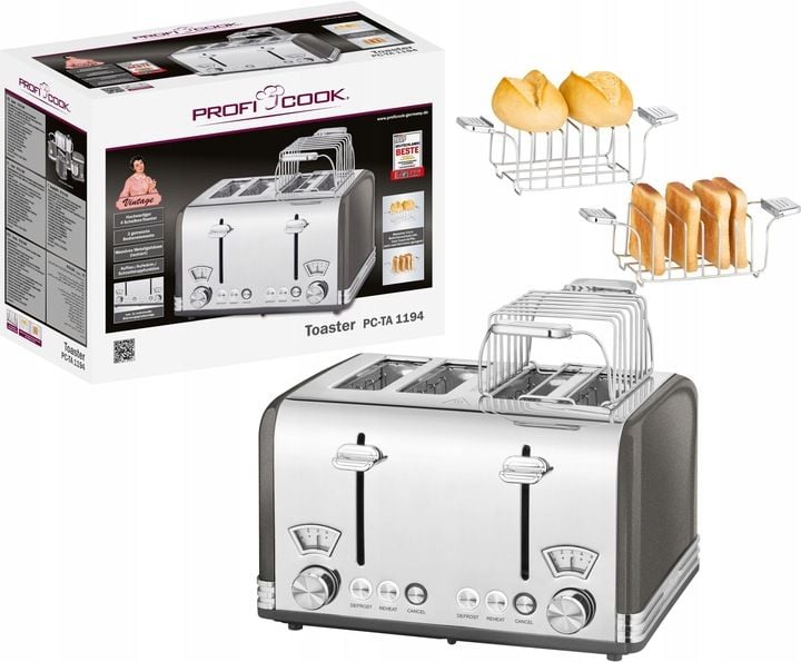TOSTER NA 4 KROMKI PROFICOOK PC-TA ANTRACYT zdjęcie 1