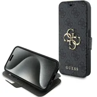 guess gubkp15l4gmggr iphone 15 pro 6.1szary/grey book 4g metal logo