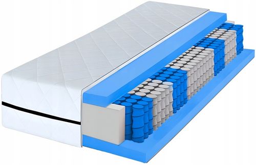 Materac 140x200 kieszeniowy ŚREDNIO TWARDY pocket 7 stref BLANCO na Arena.pl