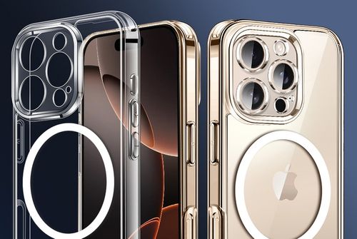 Etui do iPHONE 16 PRO MAX WZMACNIANE 360° SHOCK CLEAR CASE do MagSafe+SZKŁO na Arena.pl