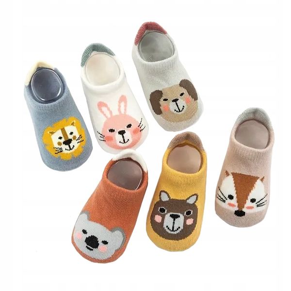 skarpetki niemowlęce w zwierzęta 6pak antypoślizgowe 1-3 lata zdjęcie 1