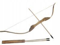 łuk drewniany 95 cm, kołczan + 3 strzały