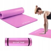 MATA DO ĆWICZEŃ RÓŻOWA 180x60 cm NBR 1,5 cm DO JOGI FITNESS GIMNASTYCZNA