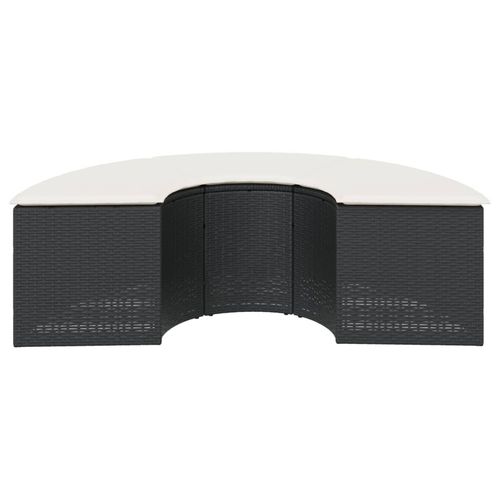 Podnóżek ogrodowy z poduszką, czarny, polirattan na Arena.pl