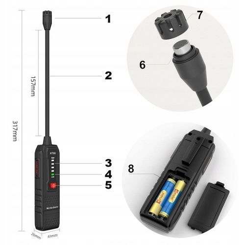 Mini Detektor Wykrywacz Wycieku Gazów Palnych - Alarm Dźwiękowy i Wizualny na Arena.pl