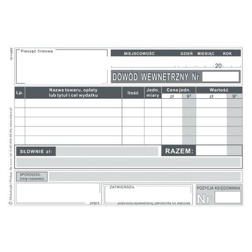 DRUK K13 DOWÓD WEWNĘTRZNY na Arena.pl