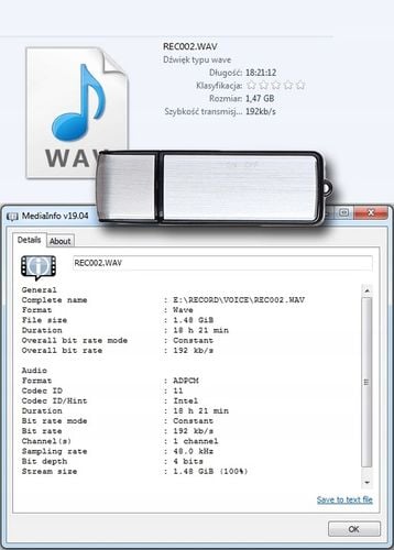 Profesjonalny MINI Dyktafon Cyfrowy PENDRIVE Podsłuch Szpiegowski SPY na Arena.pl
