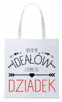 Dla Dziadka Na Prezent Torba Eco Biała Shopper Z Nadrukiem Ze Zdjęciem