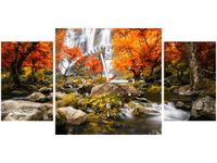 80X40CM ZEGAR JESIENNY WODOSPAD OBRAZ